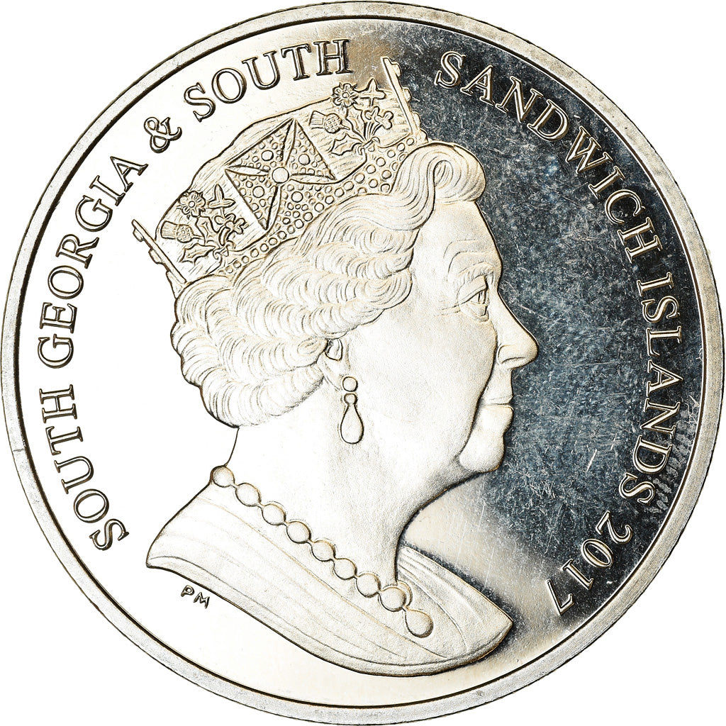 Coin, South Georgia and the South Sandwich Islands, 2 Pounds, 2017, Calamar