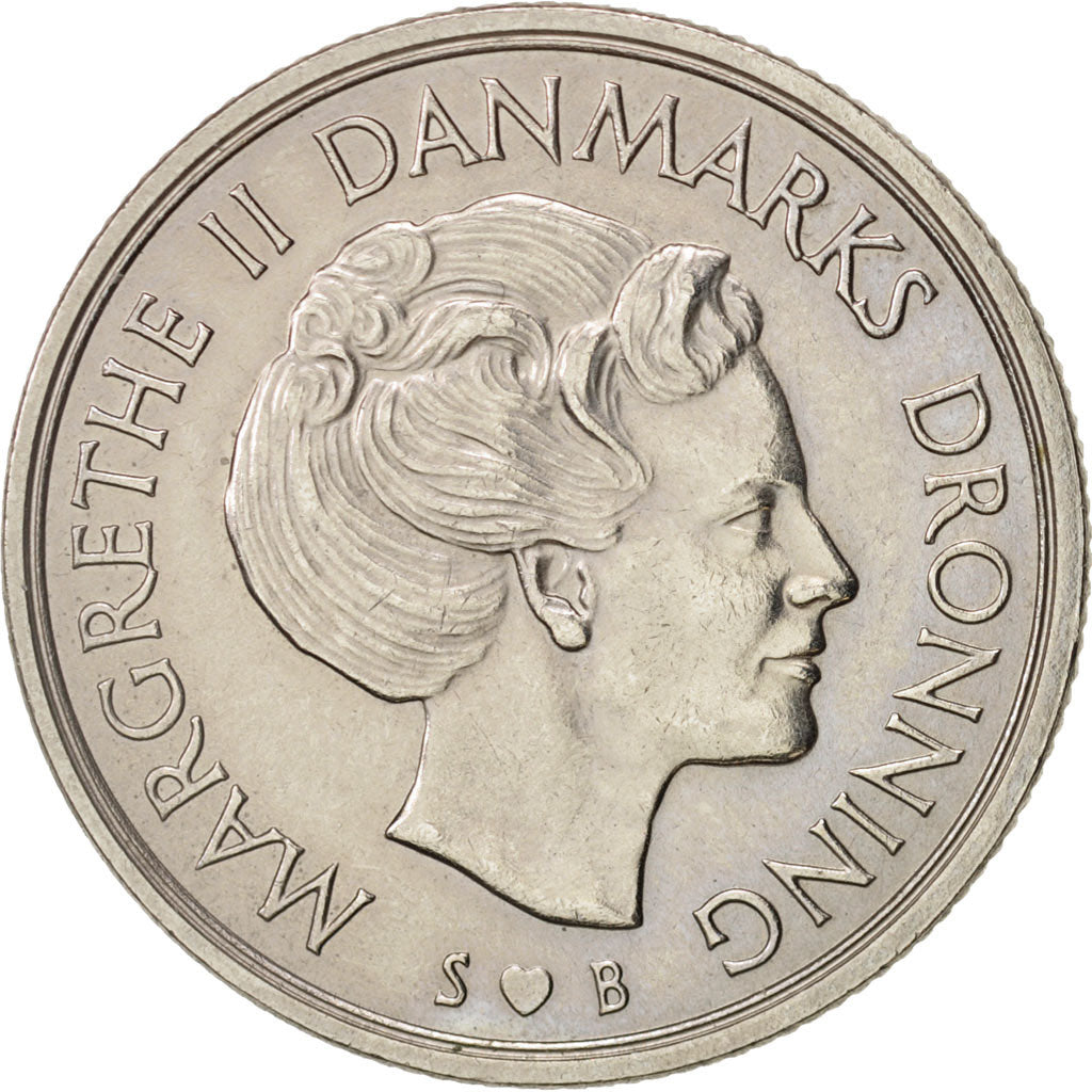 Coin, Denmark, Margrethe II, Krone, 1978, Copenhagen, AU(50-53), Copper-nickel