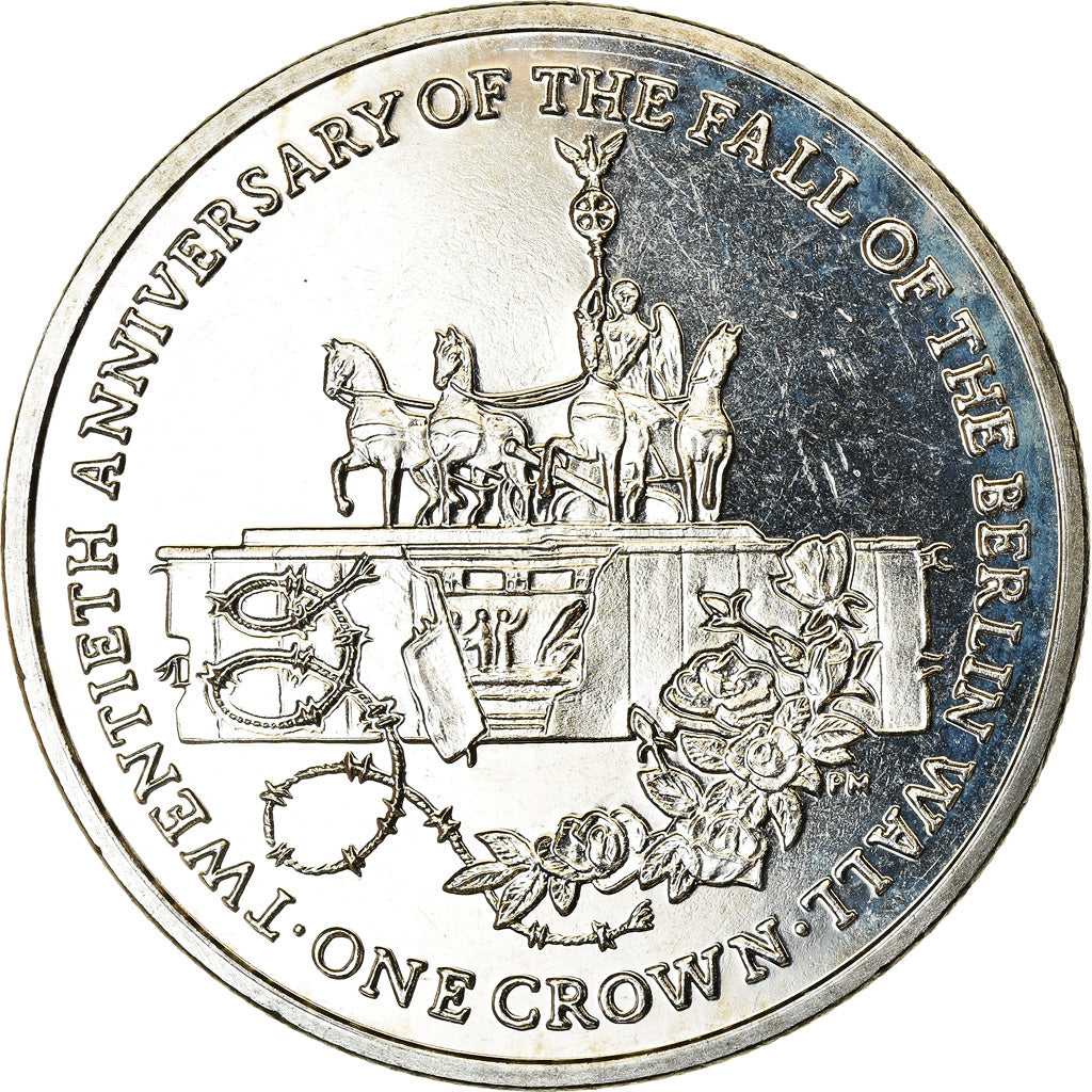 Coin, Isle of Man, Crown, 2009, Pobjoy Mint, Chute du mur de Berlin, MS(63)