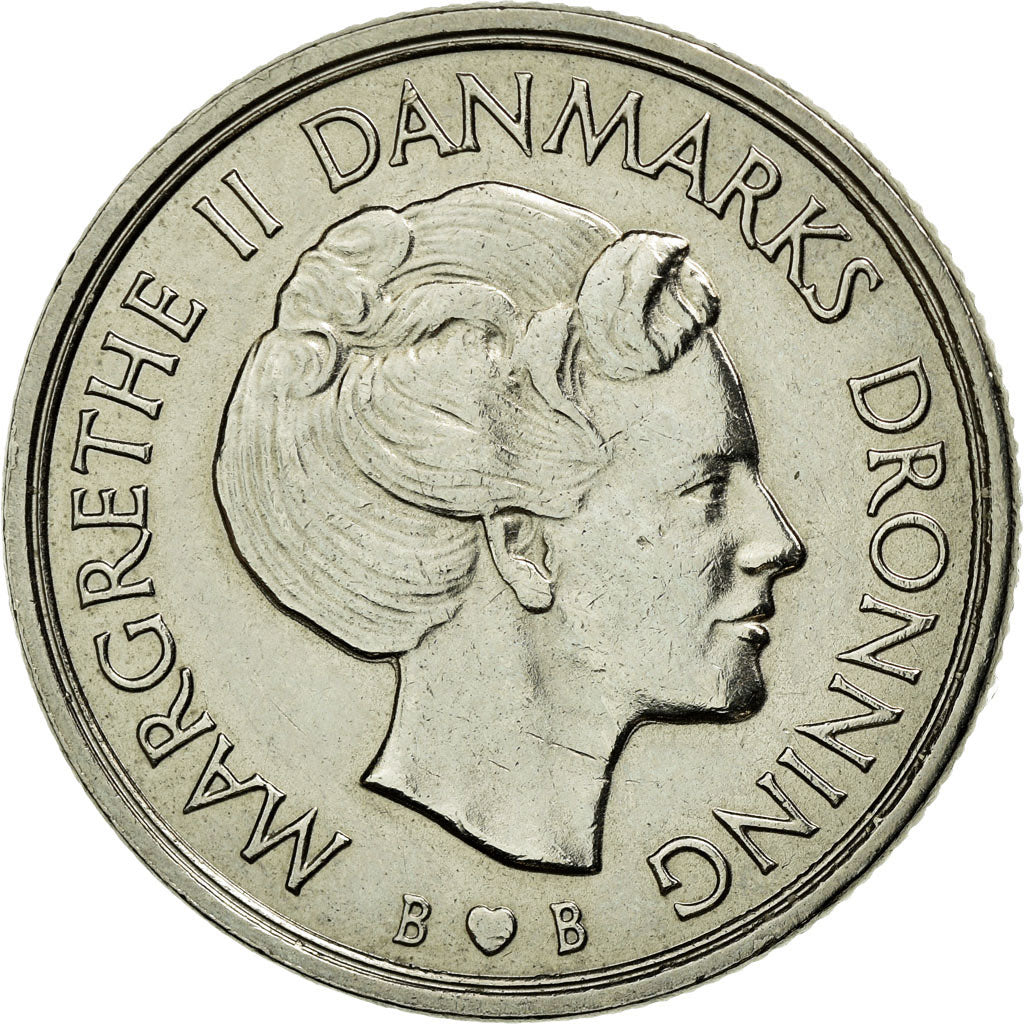 Münze, Dänemark, Margrethe II, Krone, 1979, Copenhagen, SS+, Copper-nickel