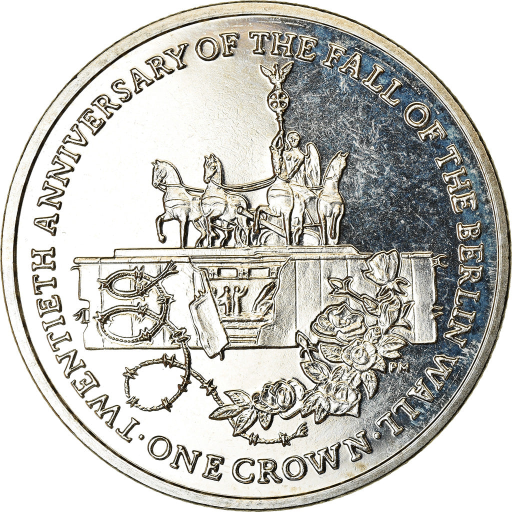 Coin, Isle of Man, Crown, 2009, Pobjoy Mint, Chute du mur de Berlin, MS(63)