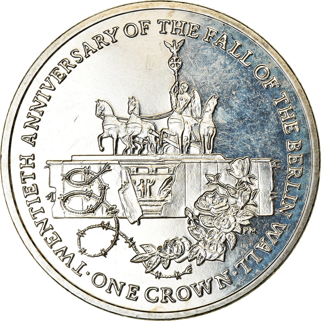 Coin, Isle of Man, Crown, 2009, Pobjoy Mint, Chute du mur de Berlin, MS(63)