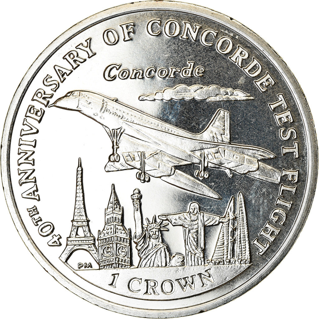 Monnaie, Isle of Man, Crown, 2009, Pobjoy Mint, Vol d'essai du Concorde, SPL