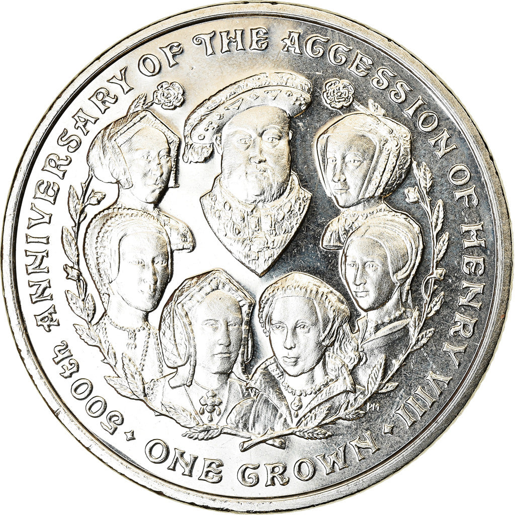 Moneta, Isola di Man, Crown, 2009, Pobjoy Mint, Henri VIII, SPL, Rame-nichel