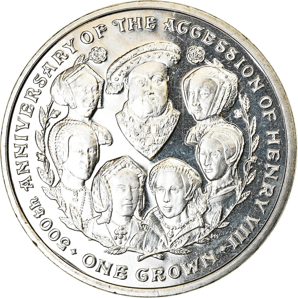 Coin, Isle of Man, Crown, 2009, Pobjoy Mint, Henri VIII, MS(63), Cupro-nickel