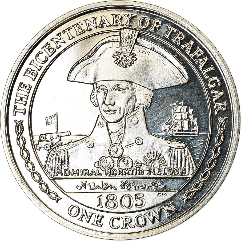 Coin, Isle of Man, Crown, 2005, Pobjoy Mint, Trafalgar - Horatio Nelson, MS(63)