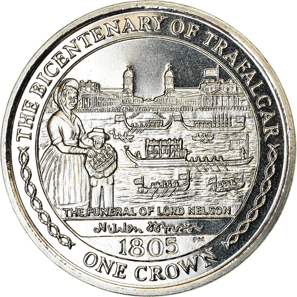 Monnaie, Isle of Man, Crown, 2005, Pobjoy Mint, Trafalgar - Horatio Nelson -