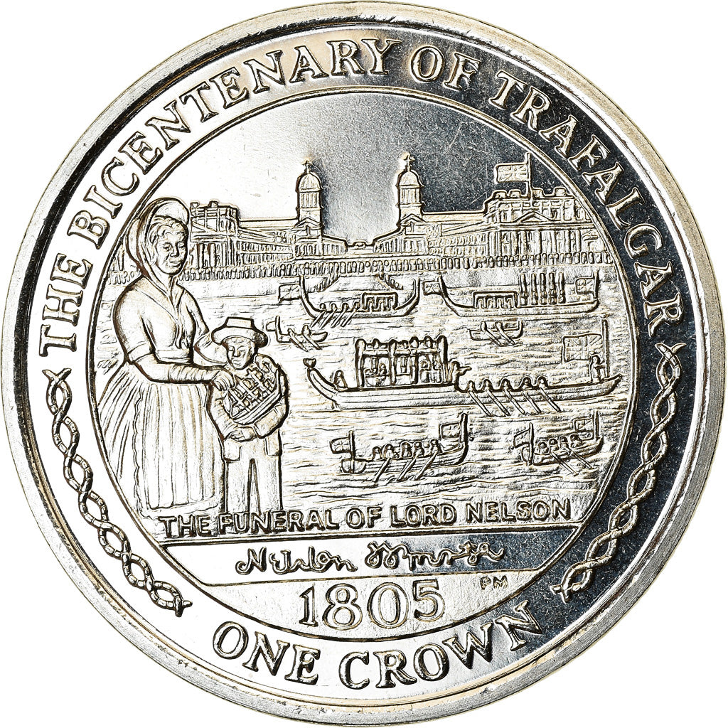 Monnaie, Isle of Man, Crown, 2005, Pobjoy Mint, Trafalgar - Horatio Nelson -