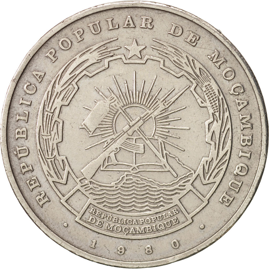 Mozambique, 20 Meticais, 1980, AU(50-53), Copper-nickel, KM:103