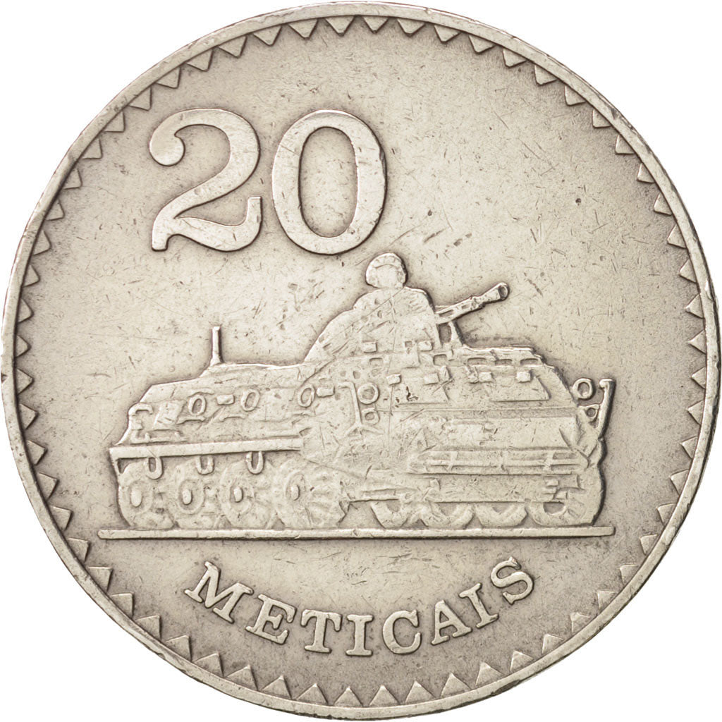 Mozambique, 20 Meticais, 1980, AU(50-53), Copper-nickel, KM:103