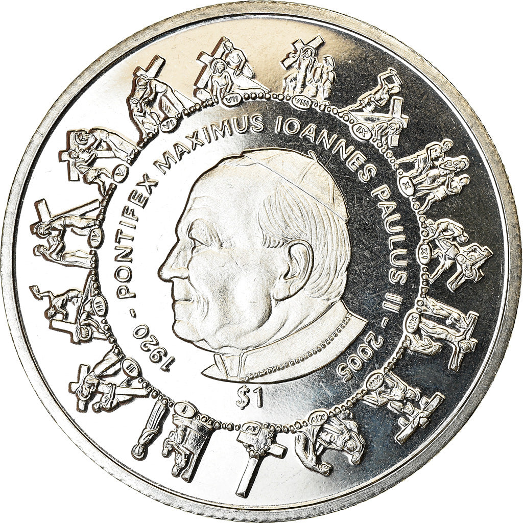 Coin, Sierra Leone, Dollar, 2005, British Royal Mint, Pape Jean Paul II, MS(63)