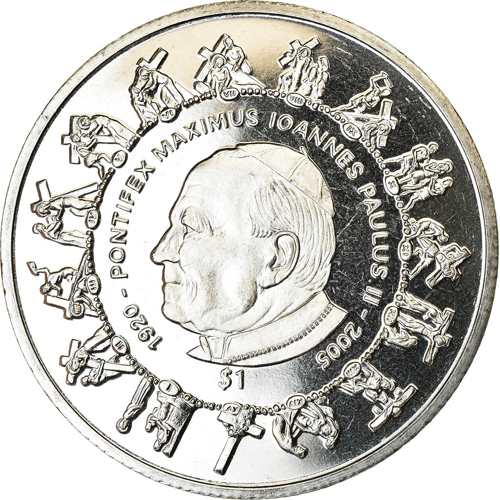 Coin, Sierra Leone, Dollar, 2005, British Royal Mint, Pape Jean Paul II, MS(63)