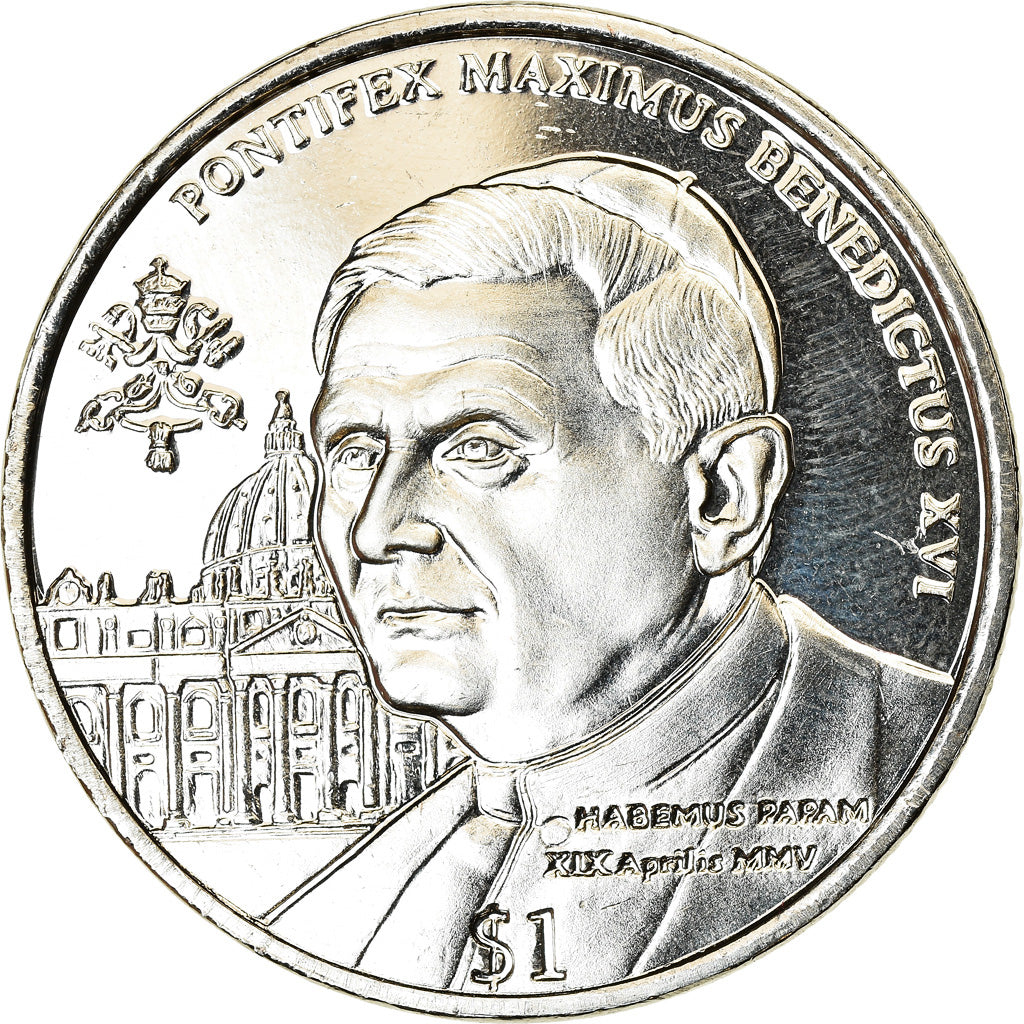 Moneta, Sierra Leone, Dollar, 2005, British Royal Mint, Pape Benoit XVI, MS(63)