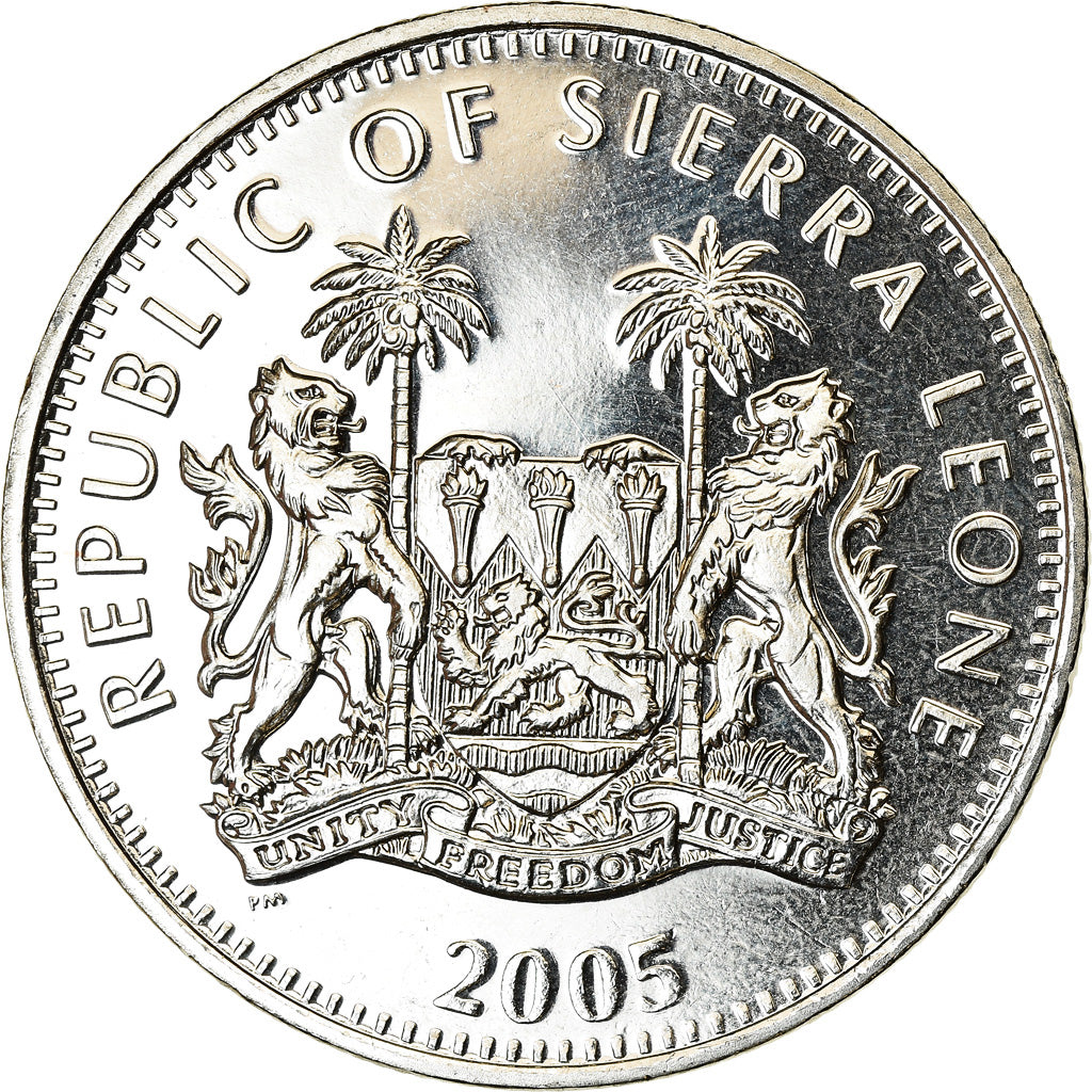 Moneta, Sierra Leone, Dollar, 2005, British Royal Mint, Pape Benoit XVI, MS(63)