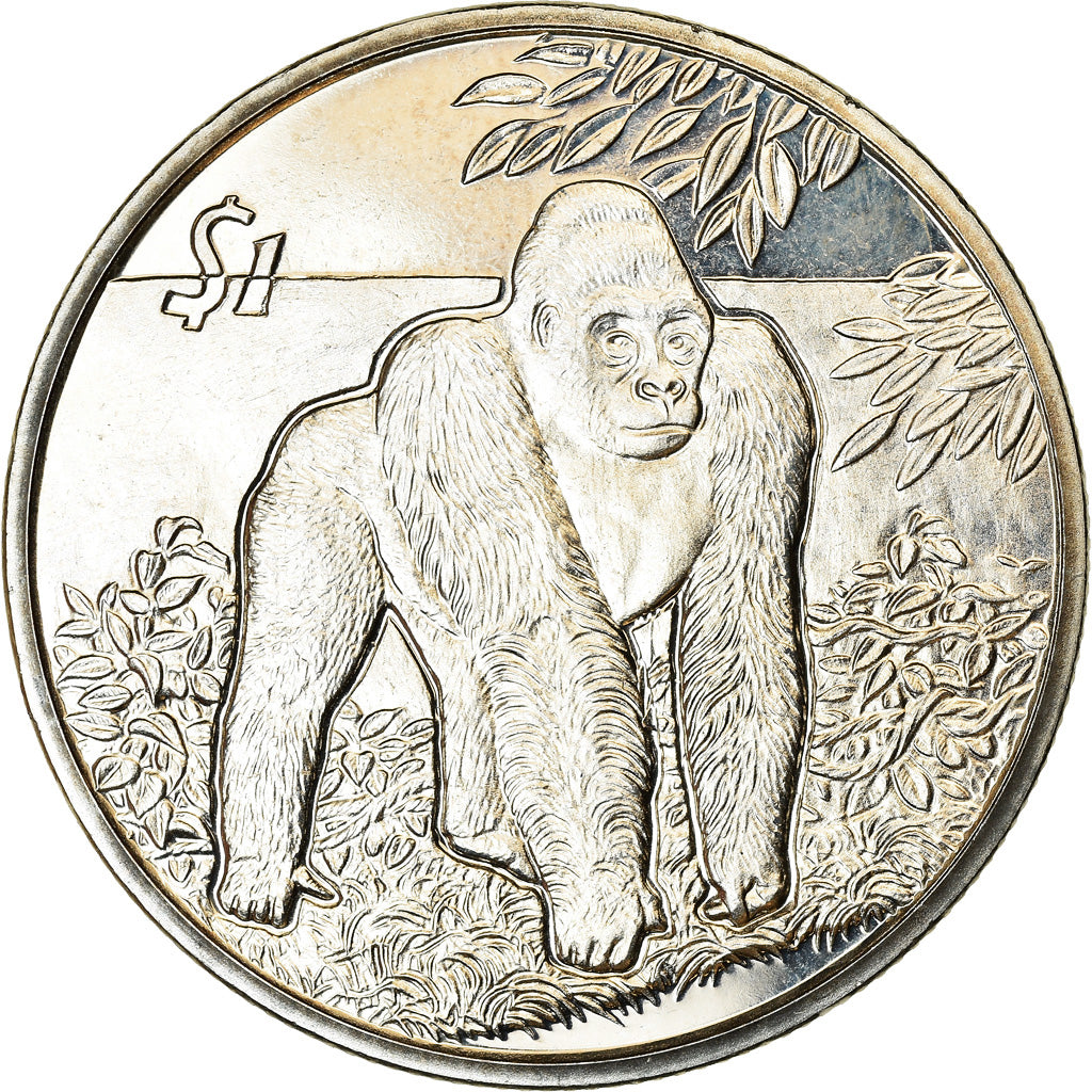 Moneta, Sierra Leone, Dollar, 2005, British Royal Mint, Gorille des montagnes