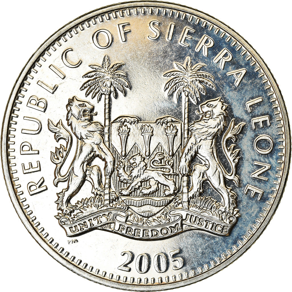 Moneta, Sierra Leone, Dollar, 2005, British Royal Mint, Gorille des montagnes