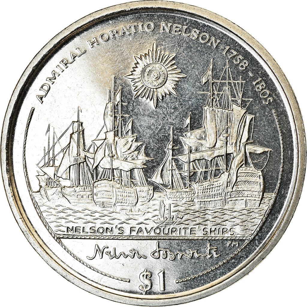 Moneta, ISOLE VERGINI BRITANNICHE, Dollar, 2005, Franklin Mint, Horatio Nelson