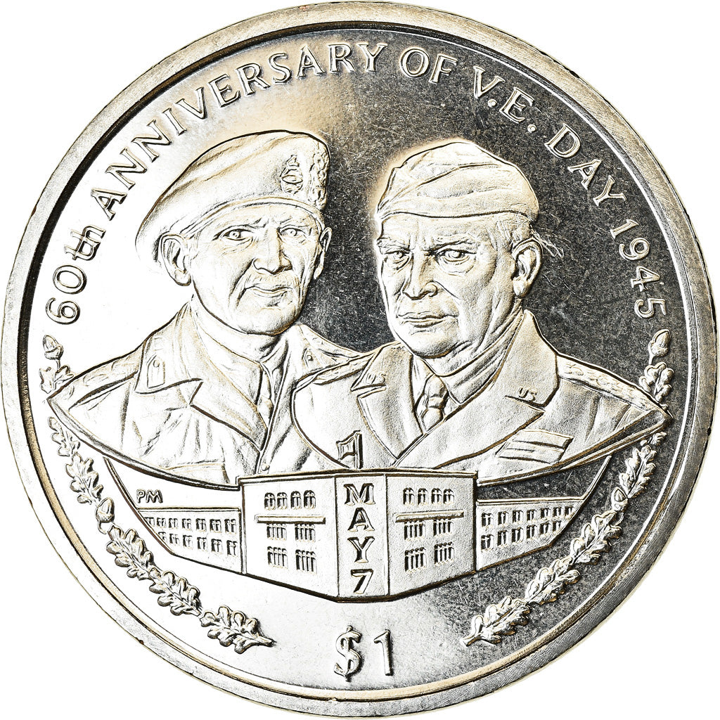 Moneta, ISOLE VERGINI BRITANNICHE, Dollar, 2005, Franklin Mint, V.E Day, SPL