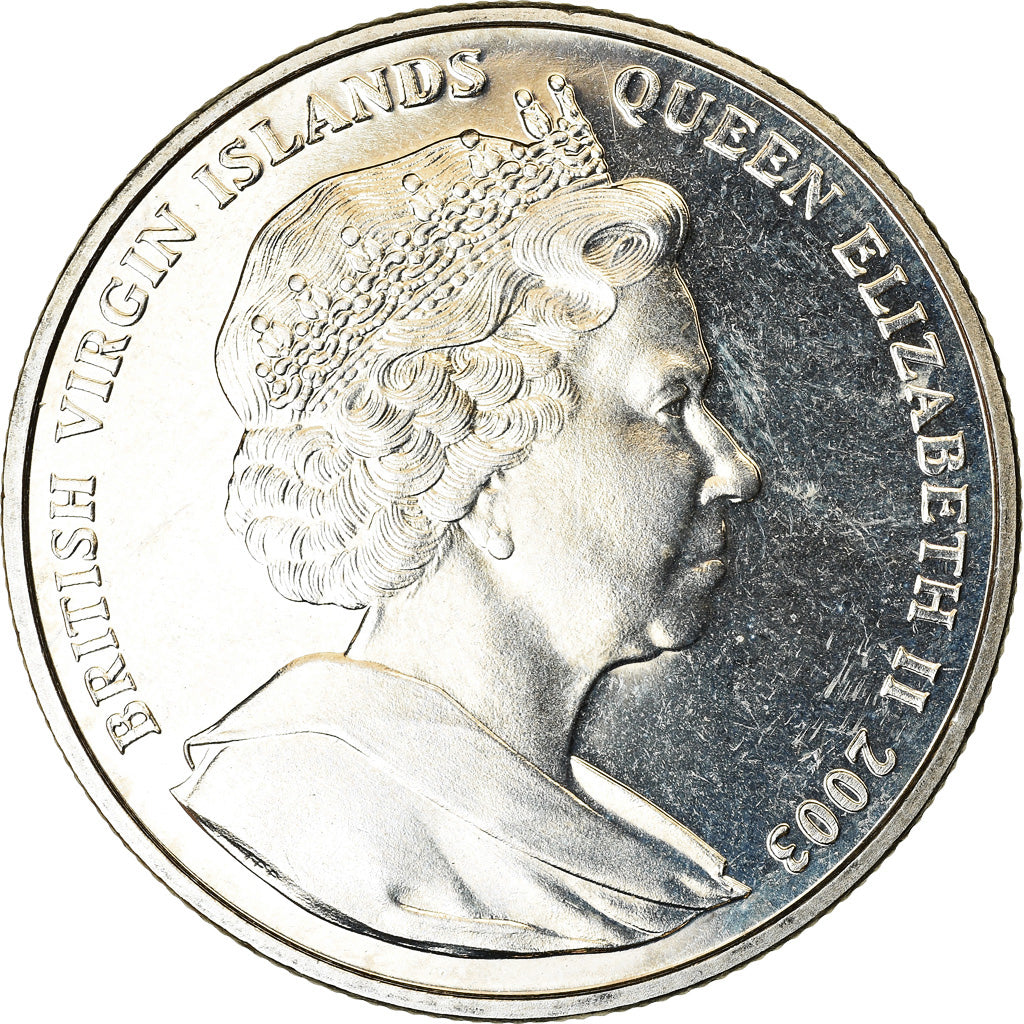 Moeda, Ilhas Virgens Britânicas, Dollar, 2003, Franklin Mint, JFK - 