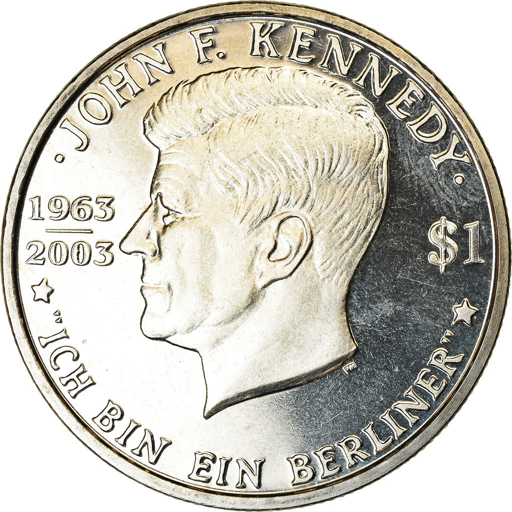 Moeda, Ilhas Virgens Britânicas, Dollar, 2003, Franklin Mint, JFK - 