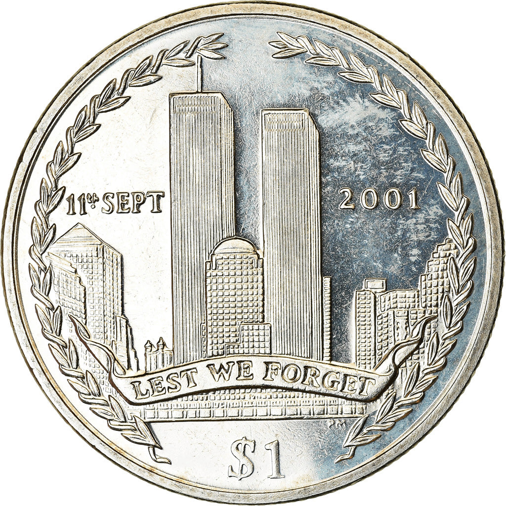 Coin, BRITISH VIRGIN ISLANDS, Dollar, 2002, Franklin Mint, 11 septembre 2001 -