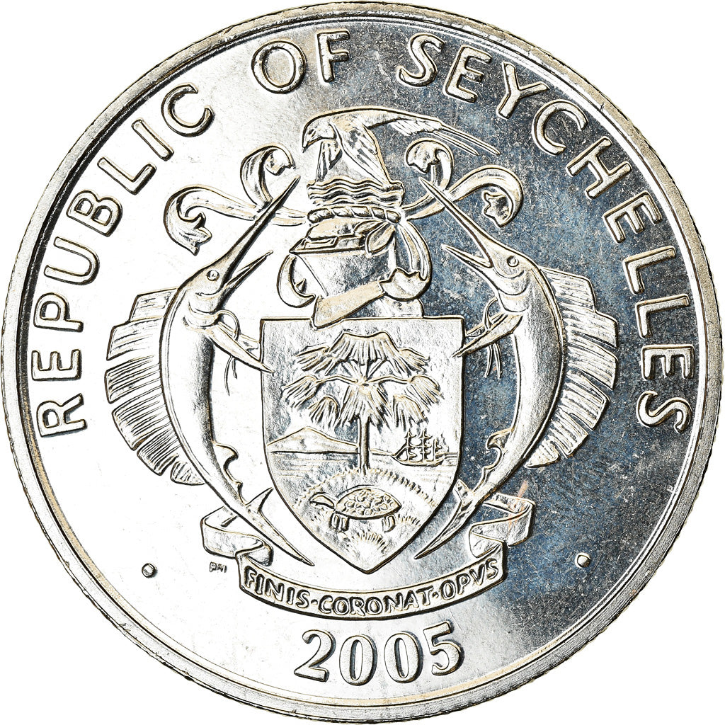 Moneta, Seychelles, 5 Rupees, 2005, British Royal Mint, Pape Jean Paul II, SPL