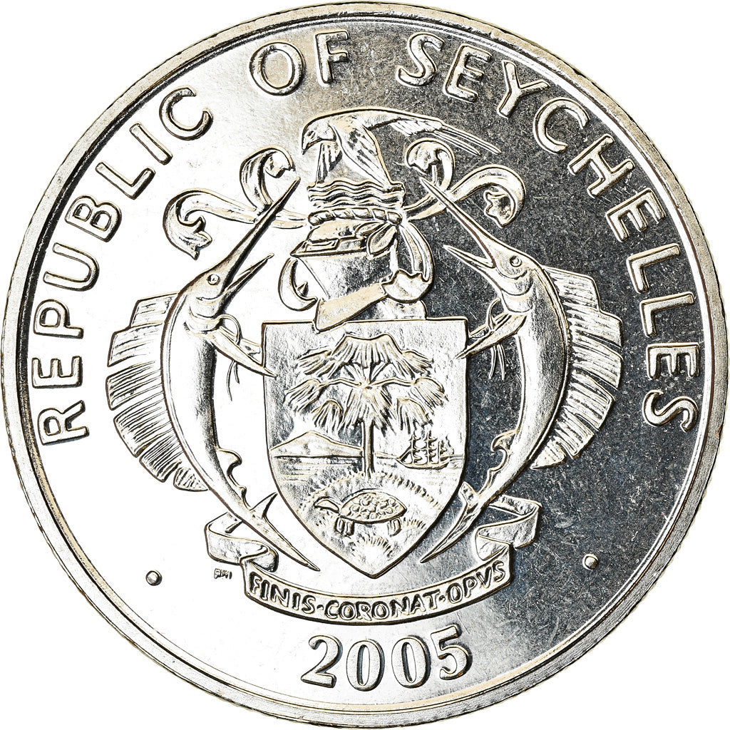 Coin, Seychelles, 5 Rupees, 2005, British Royal Mint, Pape Jean Paul II, MS(63)