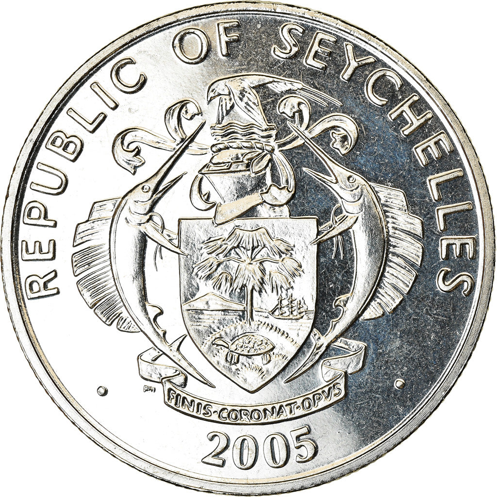 Coin, Seychelles, 5 Rupees, 2005, British Royal Mint, Pape Jean Paul II, MS(63)