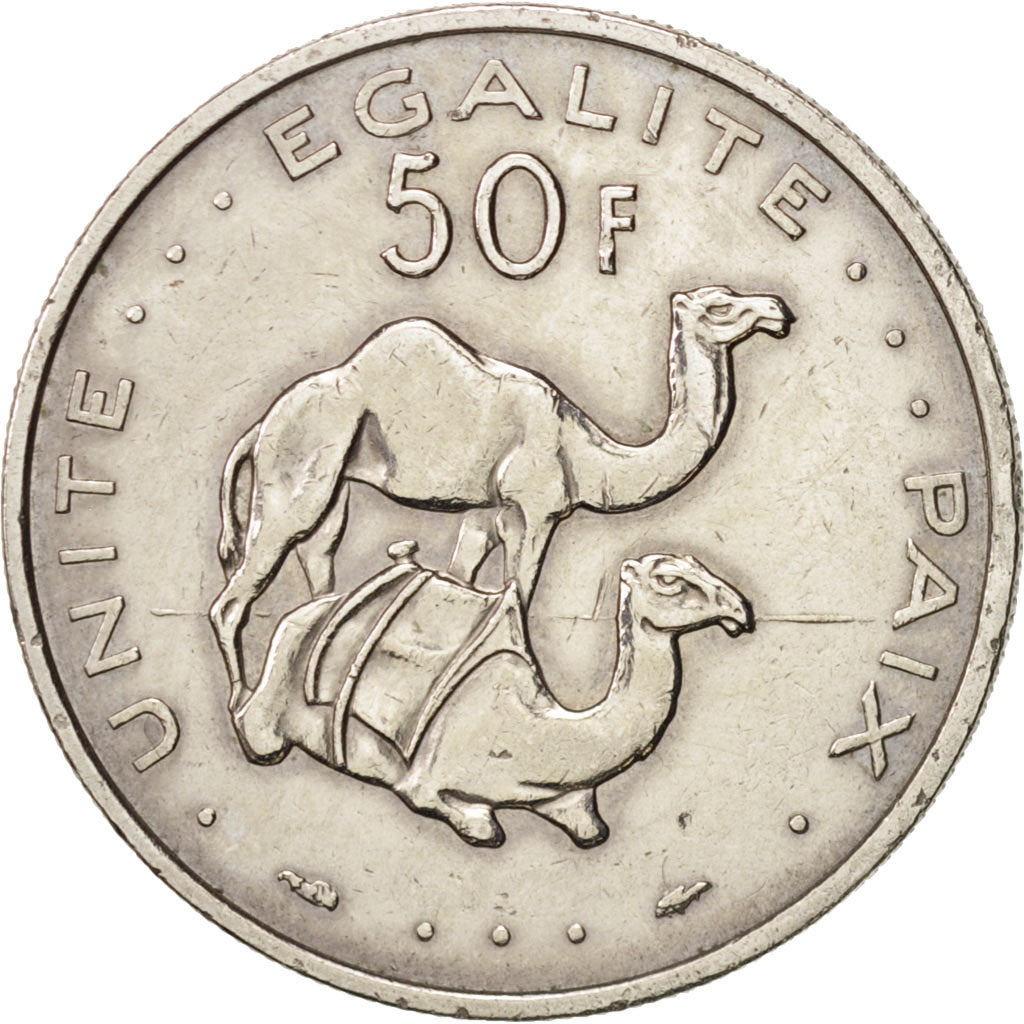 Djibouti, 50 Francs, 1986, Paris, AU(50-53), Copper-nickel, KM:25