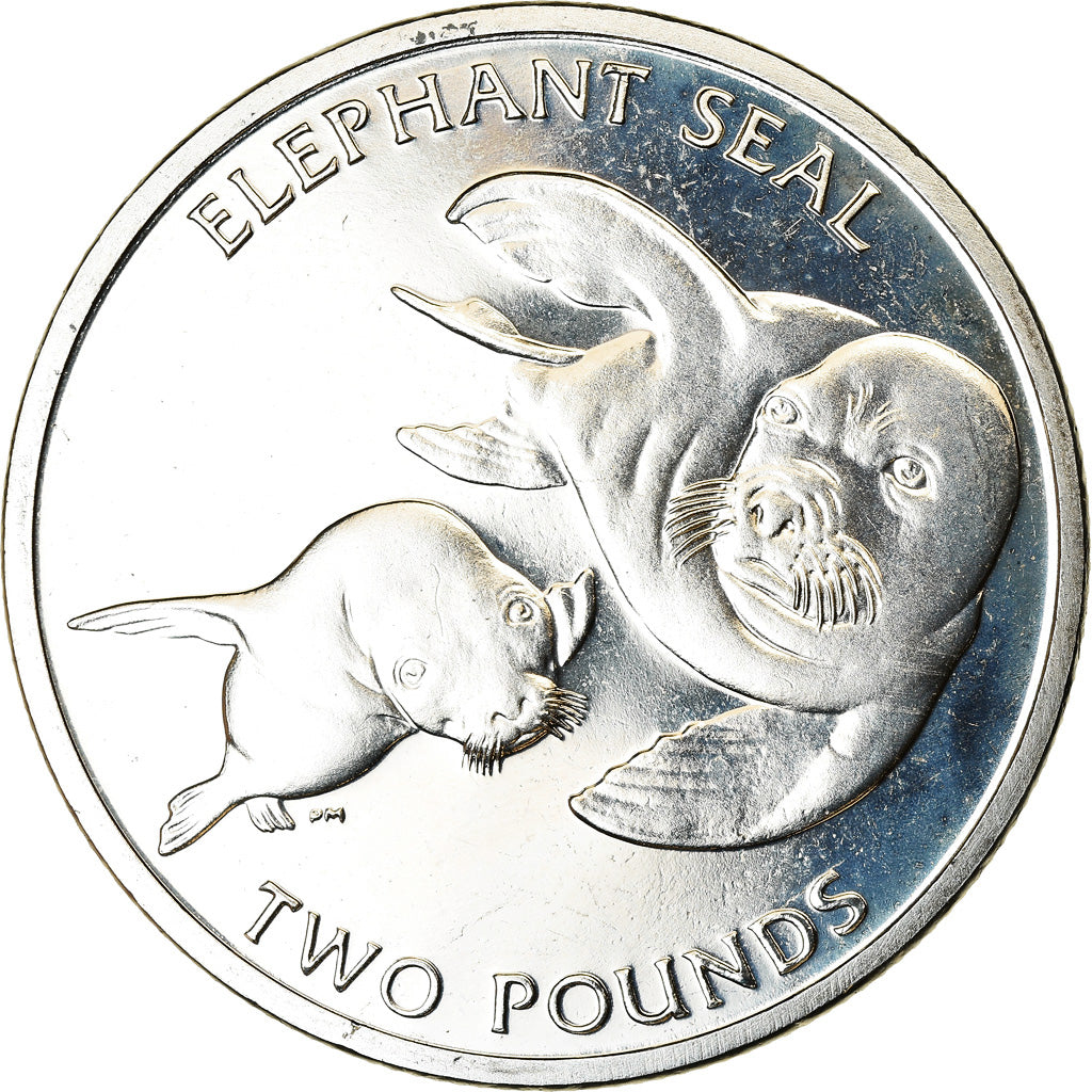 Coin, South Georgia and the South Sandwich Islands, 2 Pounds, 2006, Eléphants