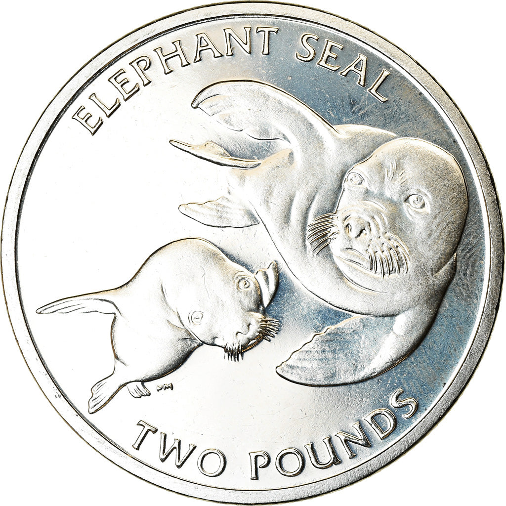 Coin, South Georgia and the South Sandwich Islands, 2 Pounds, 2006, Eléphants