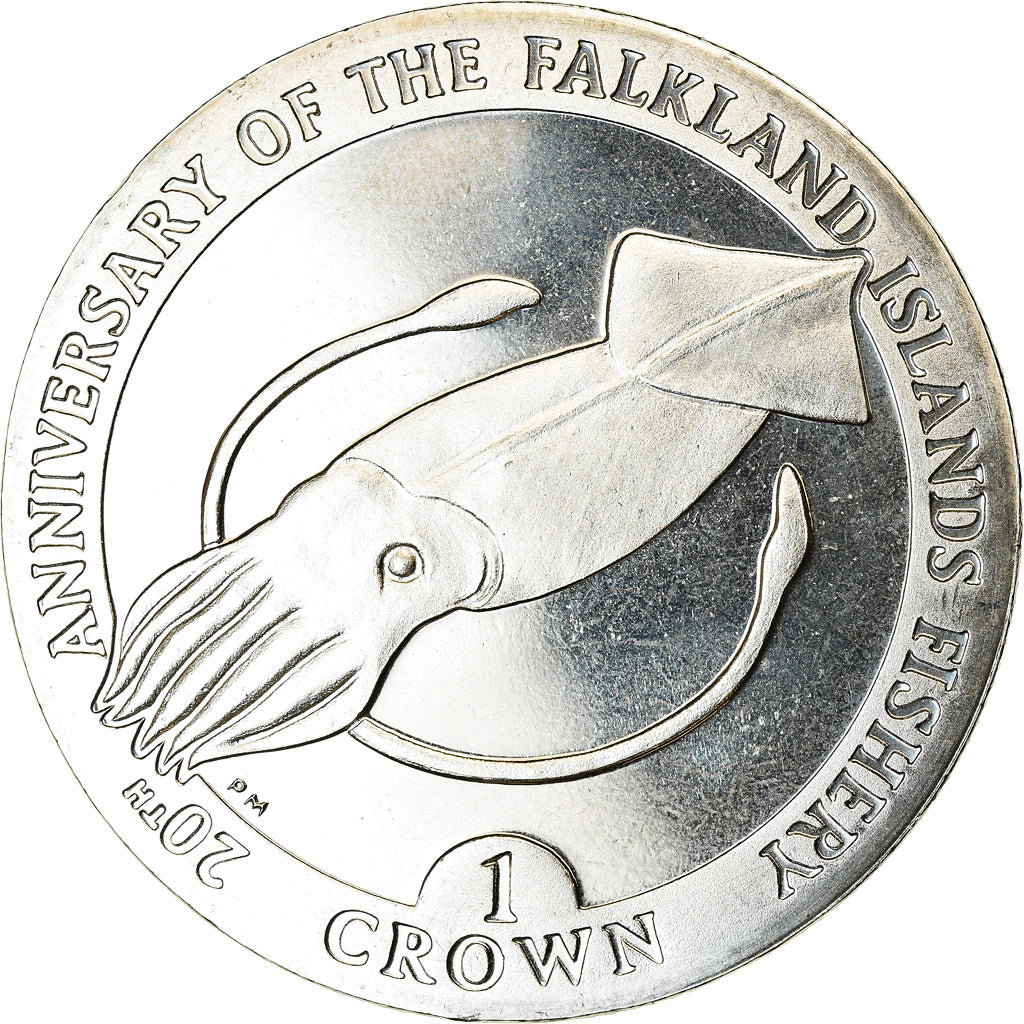 Coin, Falkland Islands, 2 Pounds, 2007, 20ème anniversaire de la pêche
