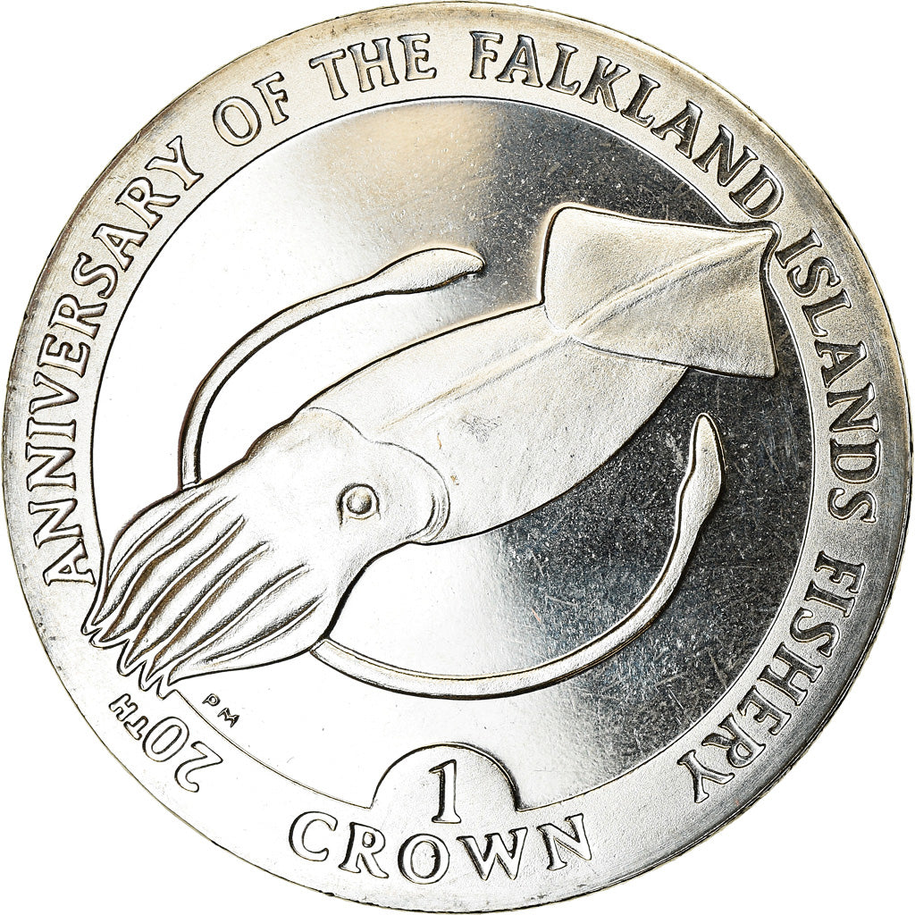 Coin, Falkland Islands, 2 Pounds, 2007, 20ème anniversaire de la pêche