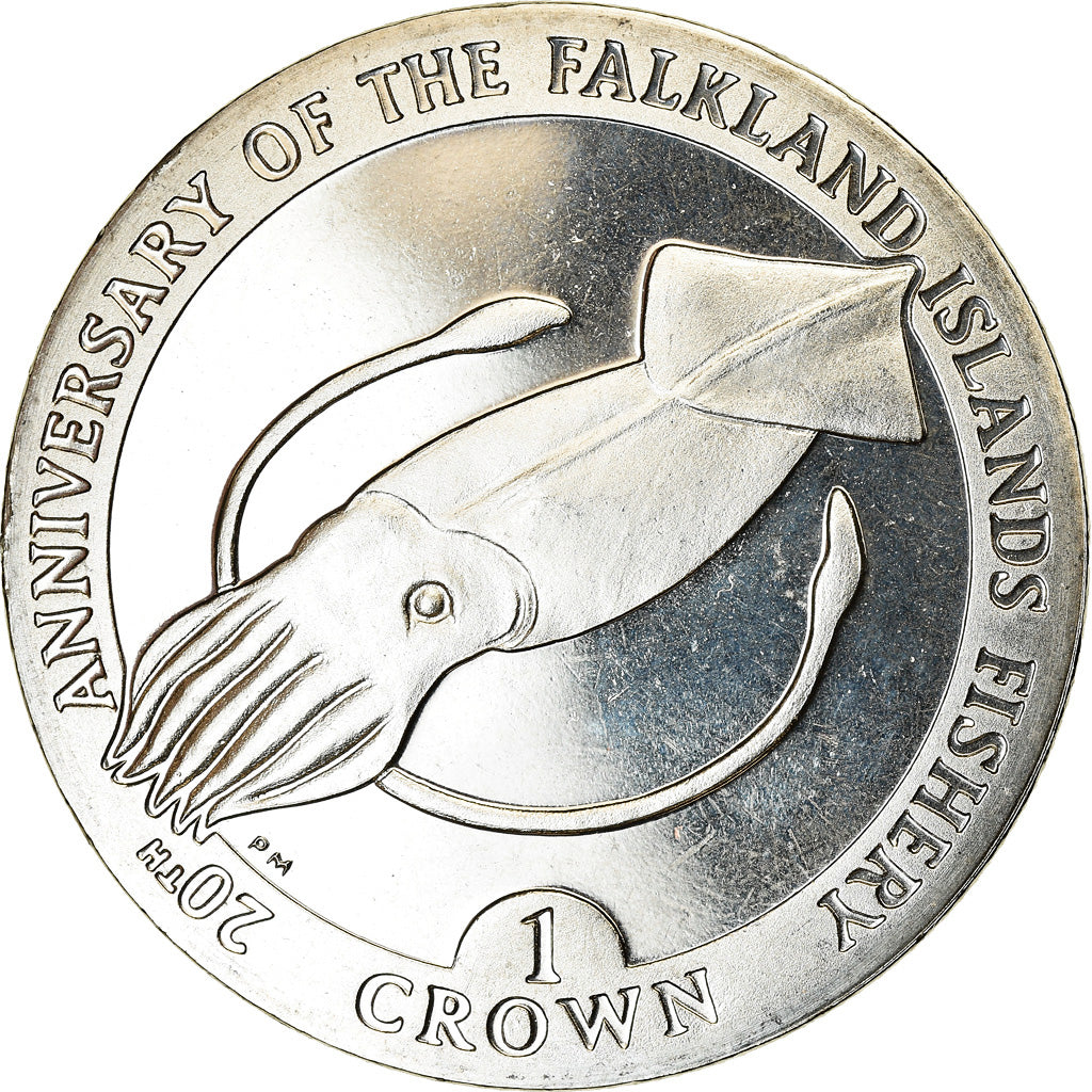 Monnaie, Falkland Islands, 2 Pounds, 2007, 20ème anniversaire de la pêche