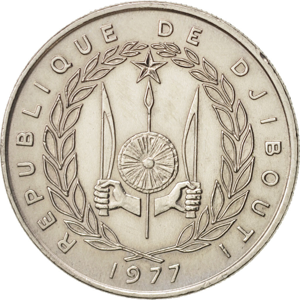 Coin, Djibouti, 50 Francs, 1977, Paris, AU(50-53), Copper-nickel, KM:25
