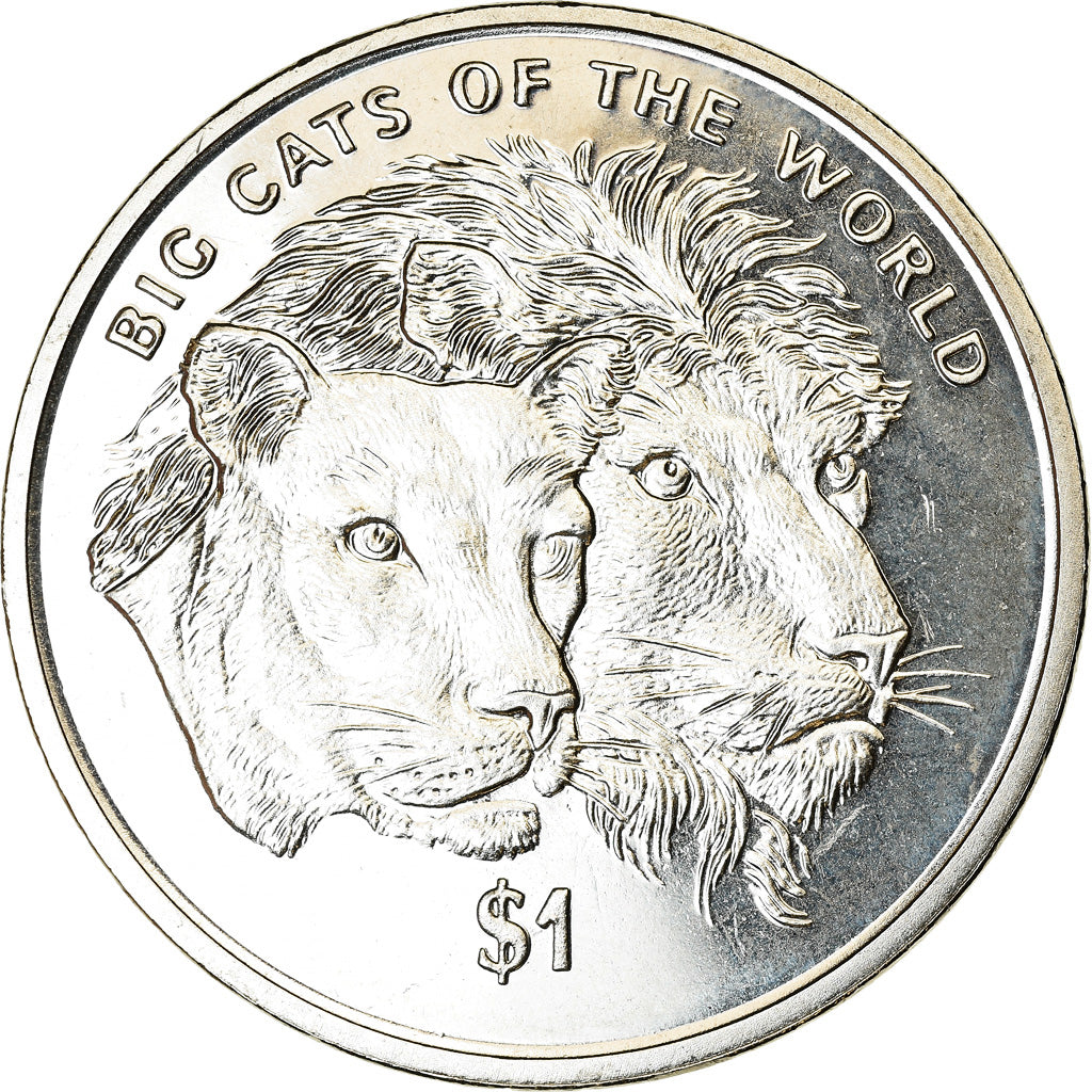 Coin, Sierra Leone, Dollar, 2001, British Royal Mint, Félins - Lion, MS(63)