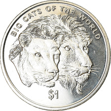 Coin, Sierra Leone, Dollar, 2001, British Royal Mint, Félins - Lion, MS(63)