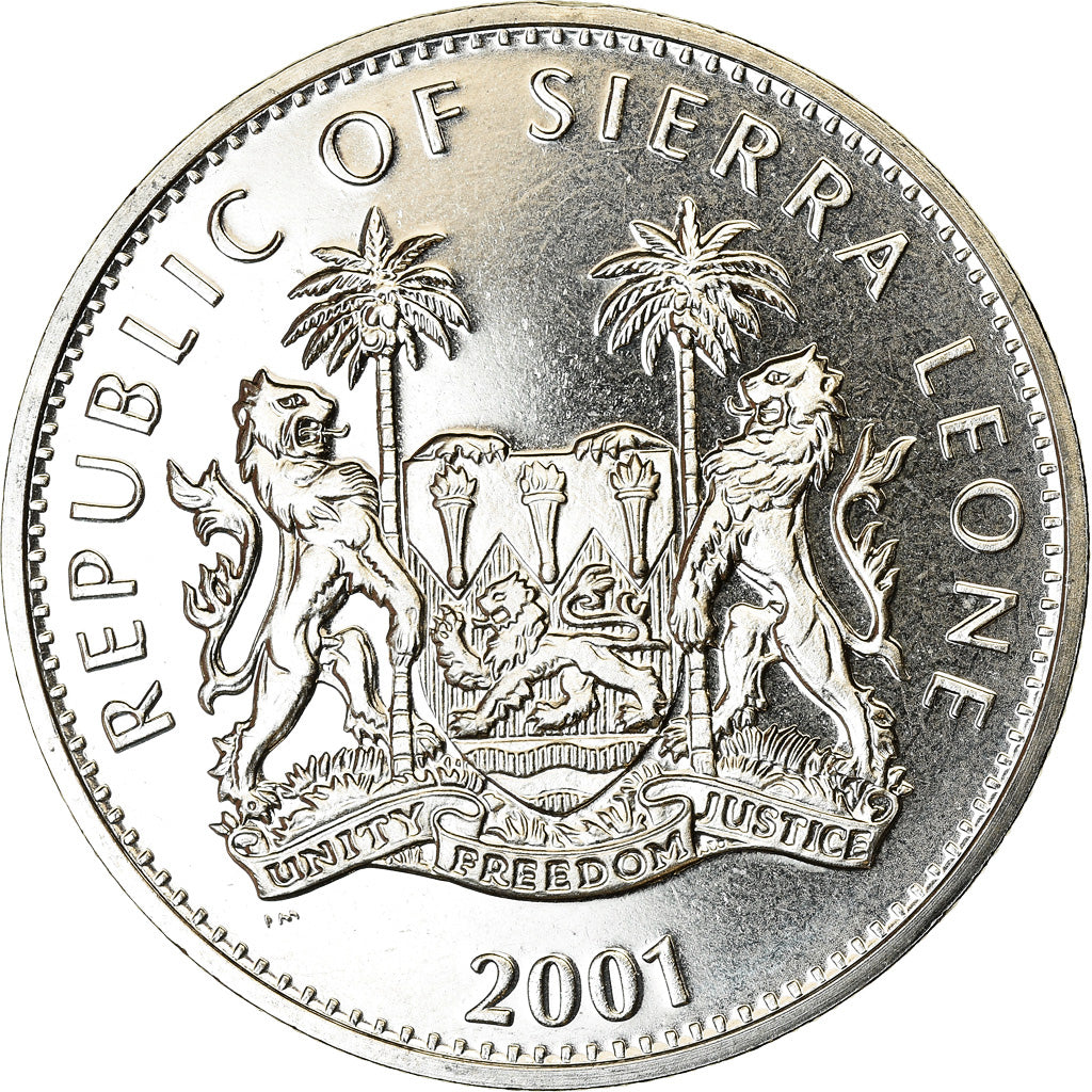 Coin, Sierra Leone, Dollar, 2001, British Royal Mint, Félins - Lion, MS(63)