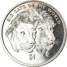 Coin, Sierra Leone, Dollar, 2001, British Royal Mint, Félins - Lion, MS(63)