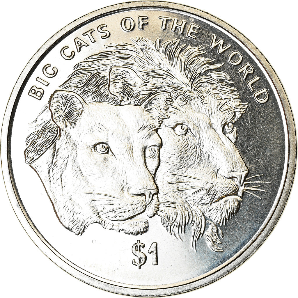 Coin, Sierra Leone, Dollar, 2001, British Royal Mint, Félins - Lion, MS(63)