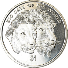 Coin, Sierra Leone, Dollar, 2001, British Royal Mint, Félins - Lion, MS(63)