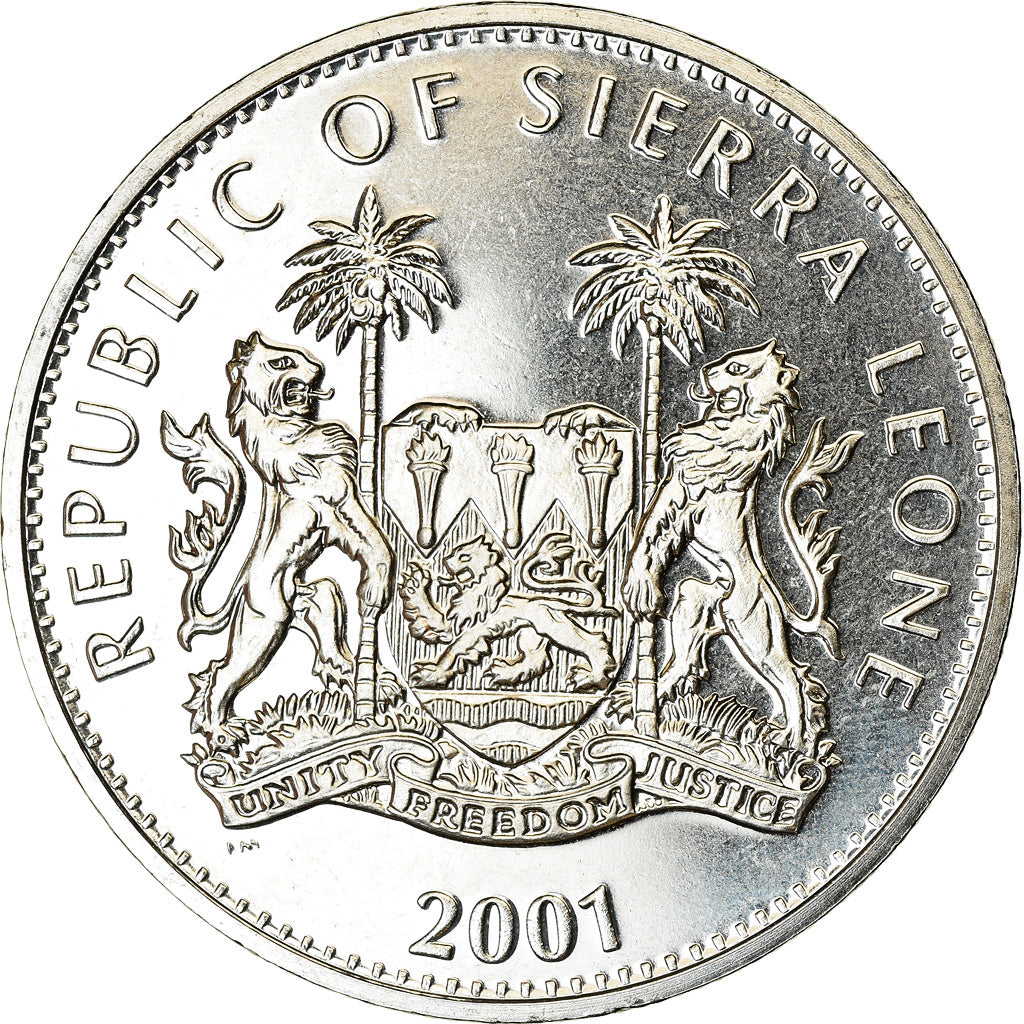 Coin, Sierra Leone, Dollar, 2001, British Royal Mint, Félins - Lion, MS(63)