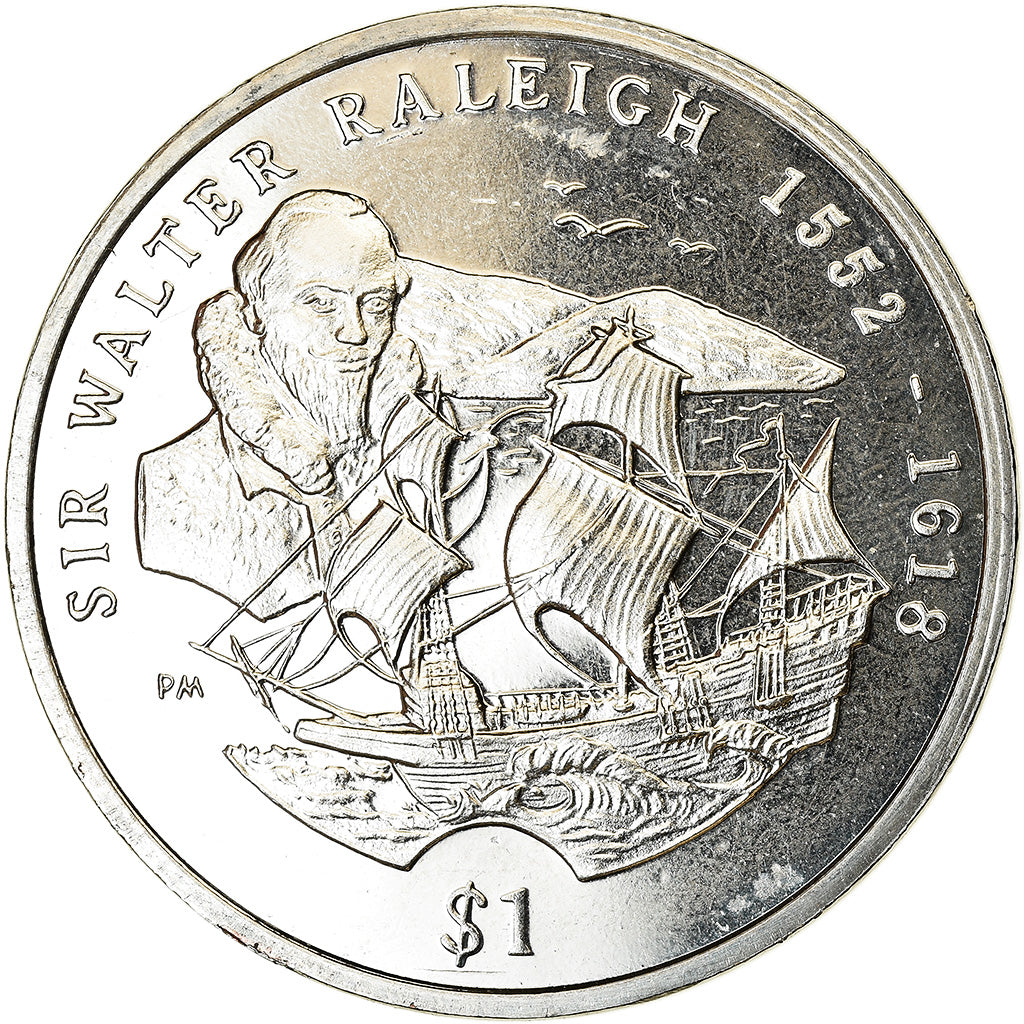 Coin, BRITISH VIRGIN ISLANDS, Dollar, 2002, Franklin Mint, Sir  Walter Raleigh