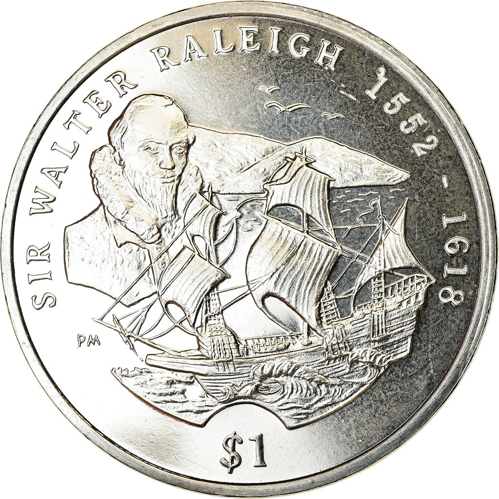 Coin, BRITISH VIRGIN ISLANDS, Dollar, 2002, Franklin Mint, Sir  Walter Raleigh