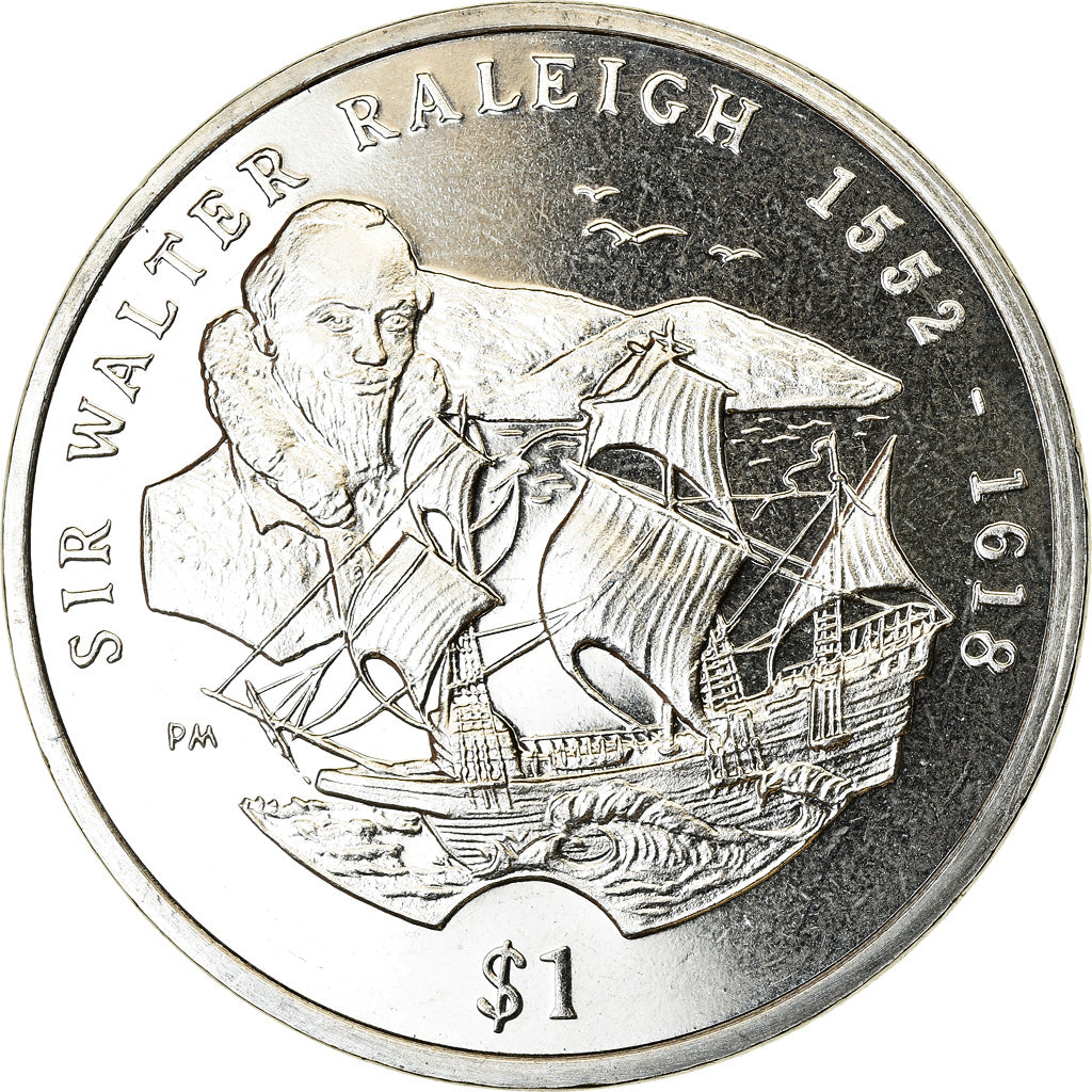 Coin, BRITISH VIRGIN ISLANDS, Dollar, 2002, Franklin Mint, Sir  Walter Raleigh