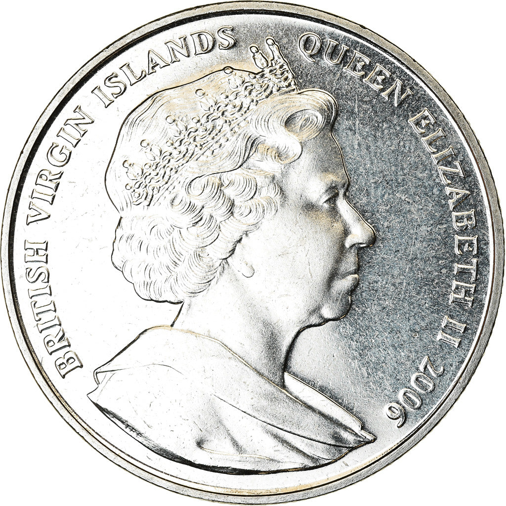 Coin, BRITISH VIRGIN ISLANDS, Dollar, 2006, Franklin Mint, Dauphins, MS(63)