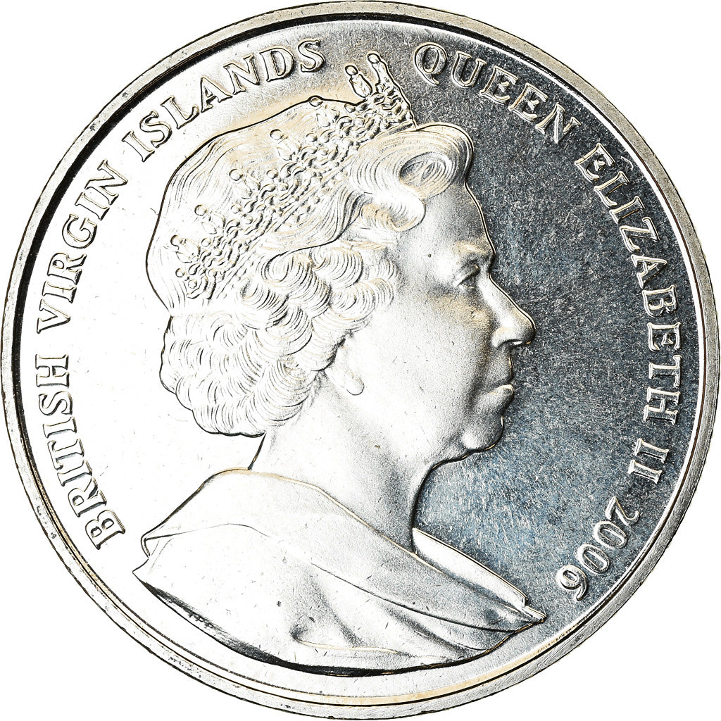 Coin, BRITISH VIRGIN ISLANDS, Dollar, 2006, Franklin Mint, Dauphins, MS(63)