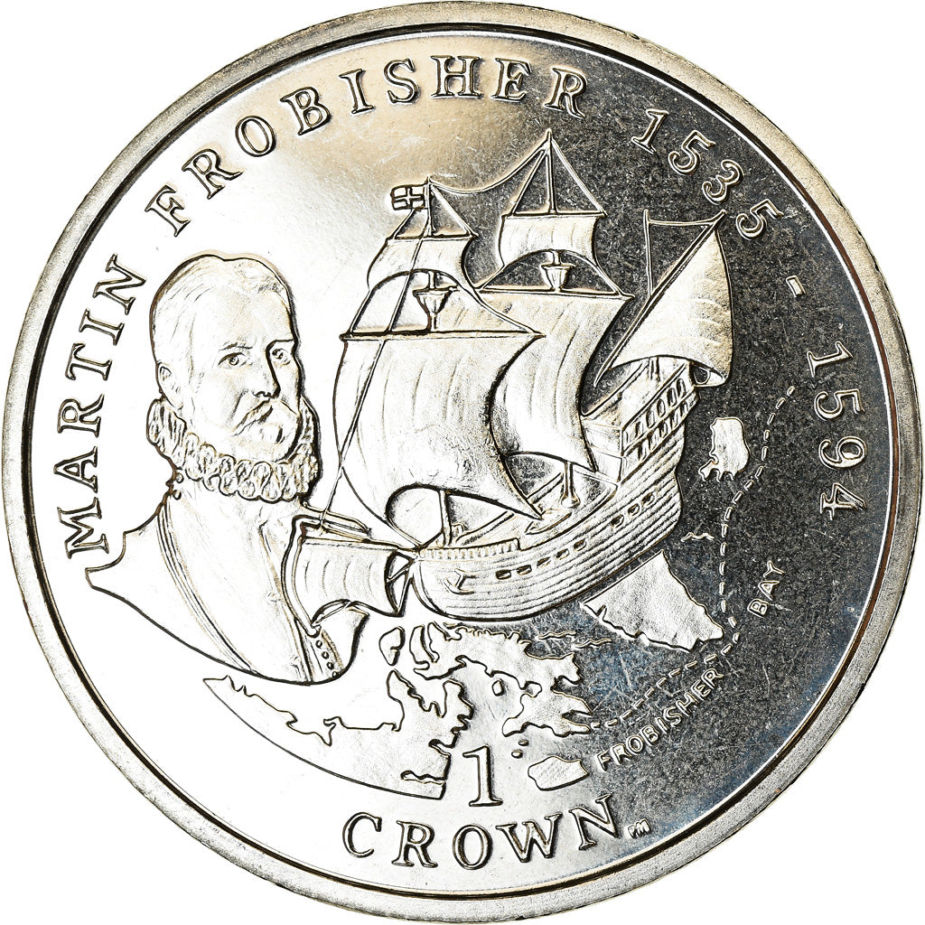 Coin, Isle of Man, Crown, 2007, Pobjoy Mint, Martin Frobisher, MS(63)