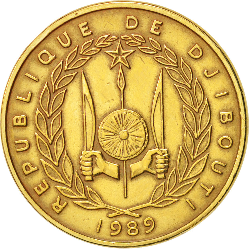 Djibouti, 500 Francs, 1989, Paris, AU(50-53), Aluminum-Bronze, KM:27