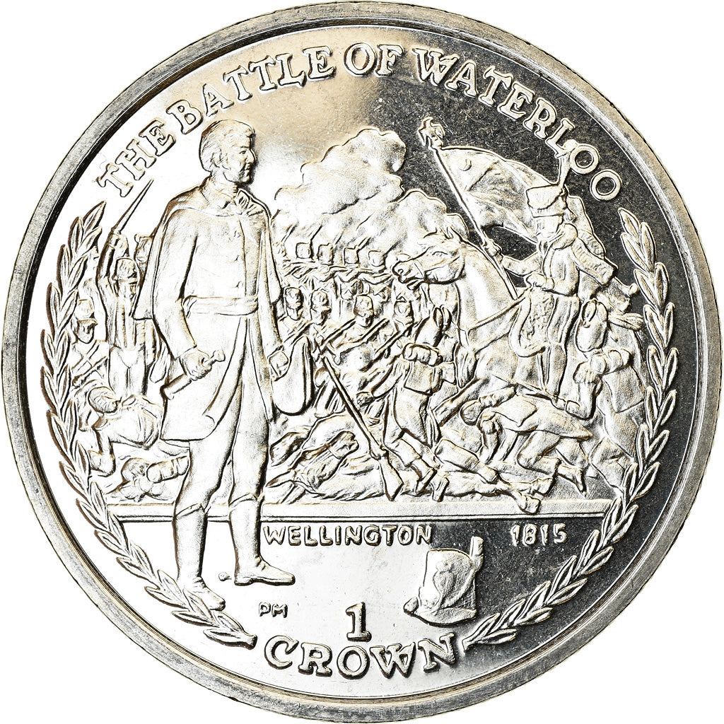 Coin, Isle of Man, Crown, 2006, Pobjoy Mint, Bataille de Waterloo - Duc de